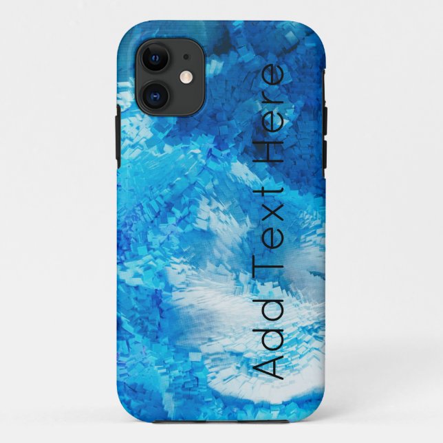 Blue and White Blended Abstract Art Case-Mate iPhone Case (Back)