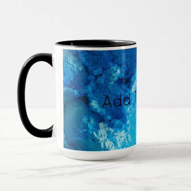 Blue and White Blended Abstract Art Mug (Left)