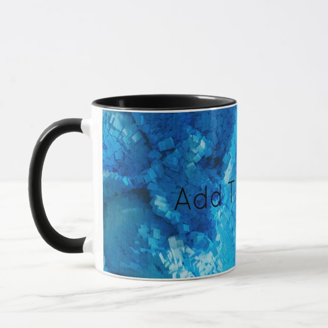 Blue and White Blended Abstract Art Mug (Left)
