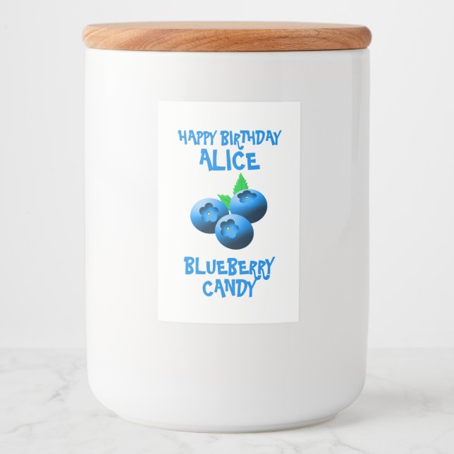 Blue And White Blueberry Candy Food Label (Front)