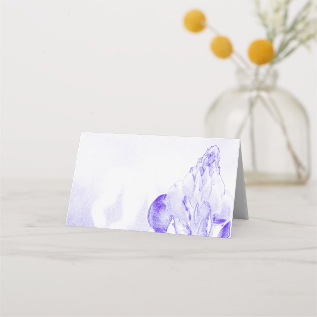 Blue and White Bluebonnet Design Place Card (Front)
