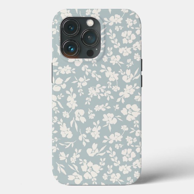 Blue and White Boho Floral Case-Mate iPhone Case (Back)