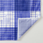 Blue and White Bold Checkered Plaid Design  Fabric