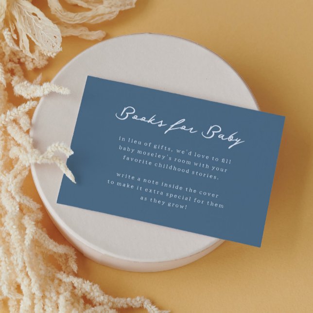 Blue and White Books for Baby Baby Shower Enclosure Card (Blue Books for Baby enclosure card. Made to coordinate the Nautical Sailboat Baby Shower collection.)