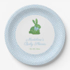 Blue And White Boxwood Bunny Boy Baby Shower Party