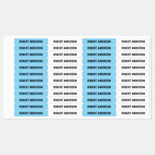Blue and white boy's waterproof kids' labels