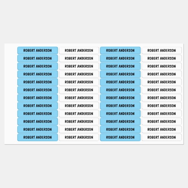 Blue and white boy's  waterproof  kids' labels (Sheet)