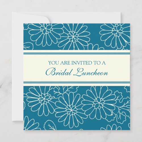 Blue and White Bridal Luncheon Invitation Cards
