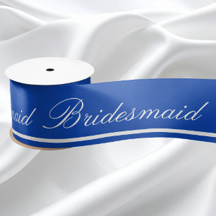 Blue and White Bridesmaid Ribbon