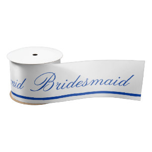 Blue and White Bridesmaid Ribbon