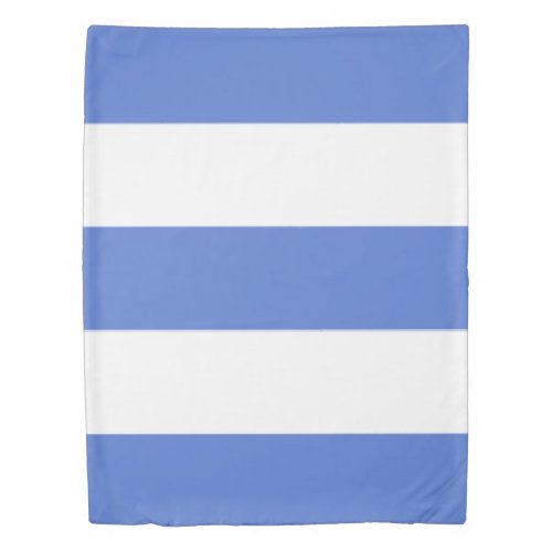 Blue and White Broad Stripe Duvet Cover