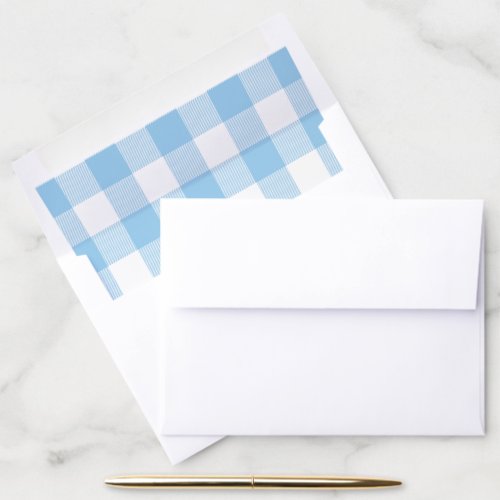 Blue and White Buffalo Check Pattern Envelope Liner