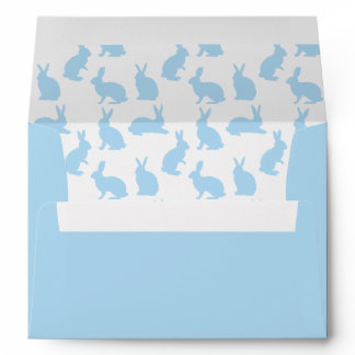 Blue And White Bunny Shapes Happy Easter Envelope