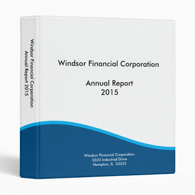 Blue and White Business Binder | Add Your Logo (Front/Spine)