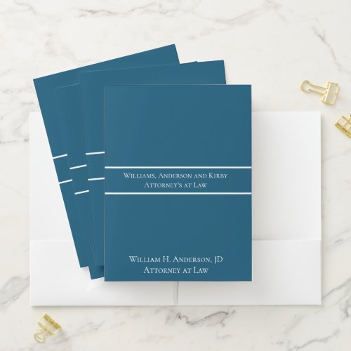 Blue and White Business Corporate Professional Pocket Folder