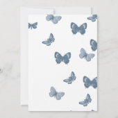 Blue and White Butterfly Wedding Invitation (Back)
