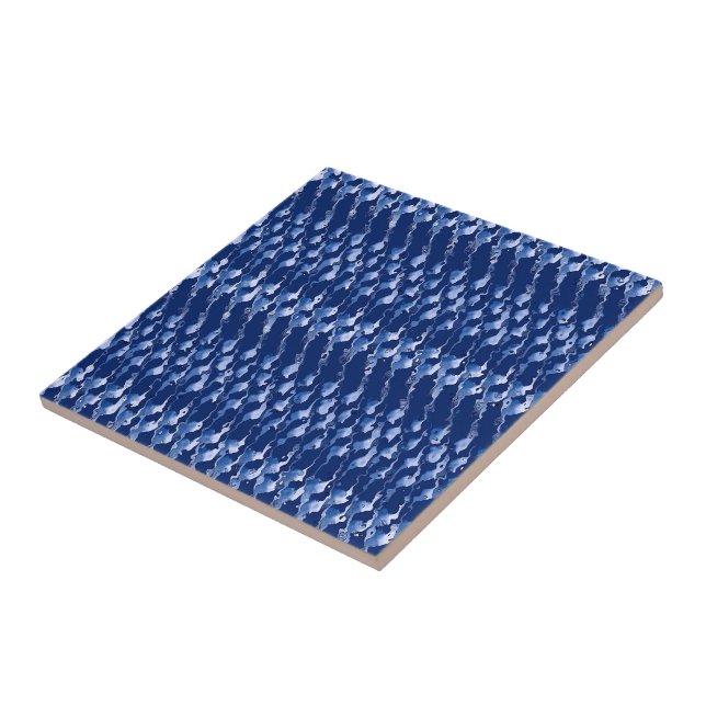 Blue and White by the Sea Ceramic Tile (Side)