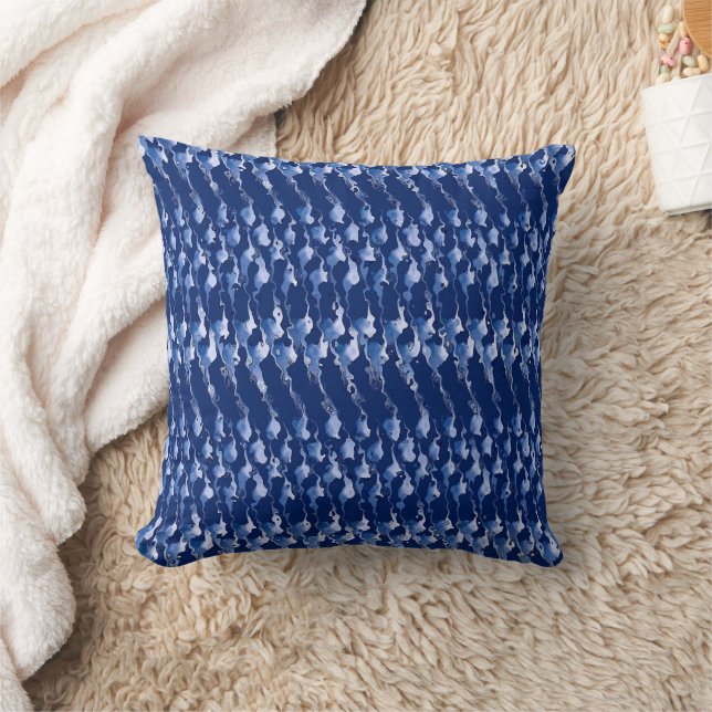 Blue and White by the Sea Throw Pillow (Blanket)