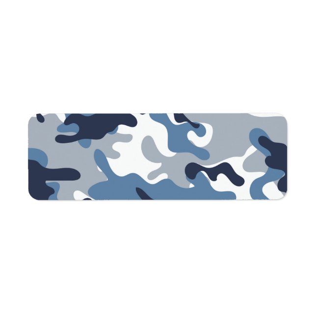 Blue and White Camouflage Label (Front)