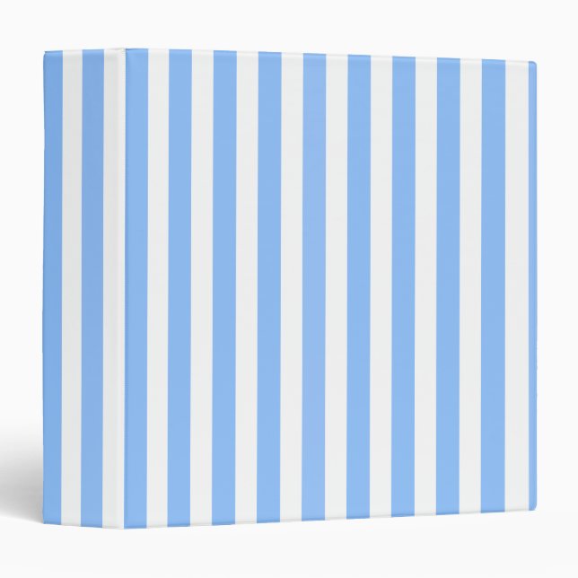 Blue and white candy stripes 3 ring binder (Front/Spine)