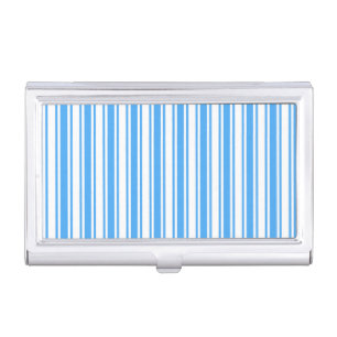 Blue and white candy stripes business card case