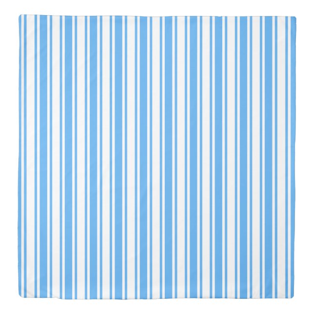 Blue and white candy stripes duvet cover (Front)