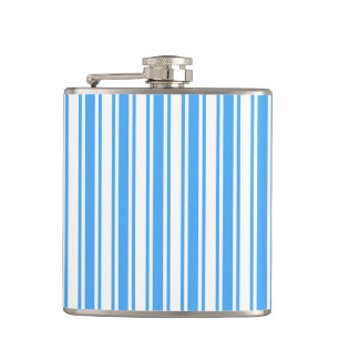 Blue and white candy stripes flask