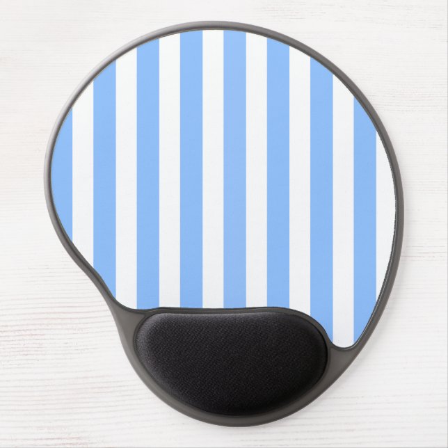 Blue and white candy stripes gel mouse pad (Front)