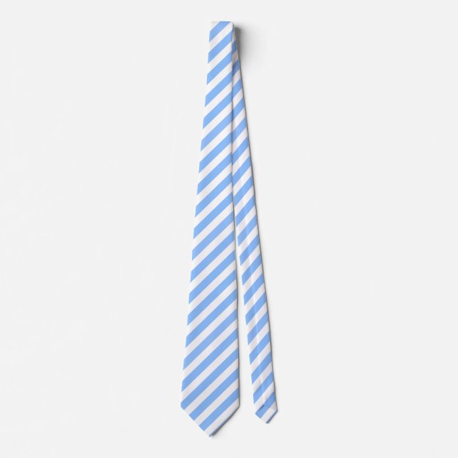 Blue and white candy stripes neck tie (Front)