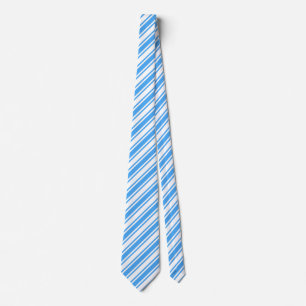Blue and white candy stripes neck tie
