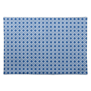 Blue and White Cane, Rattan Webbing Cloth Placemat