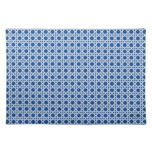 Blue and White Cane  Rattan Webbing Cloth Placemat