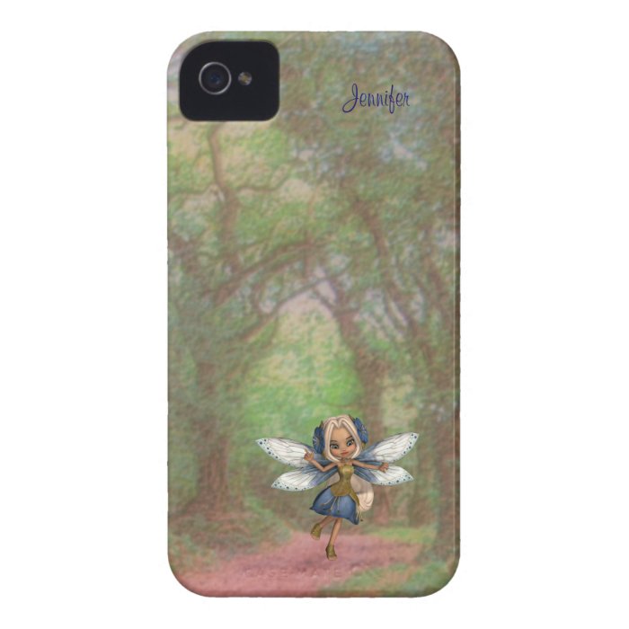 Blue and White Cartoon Fairy iPhone 4 Case