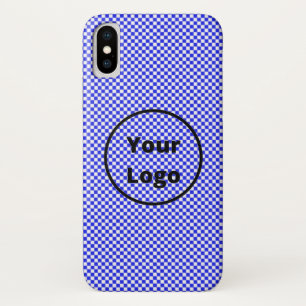 Blue and white checker board pattern iPhone x case