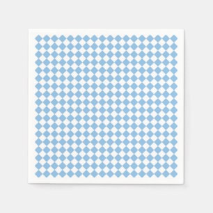 Blue and White Checker Diamond Pattern Napkins