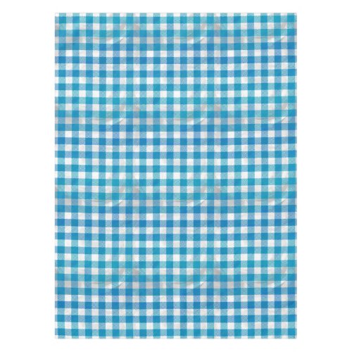 Blue and White Checkered Buffalo Plaid Tablecloth