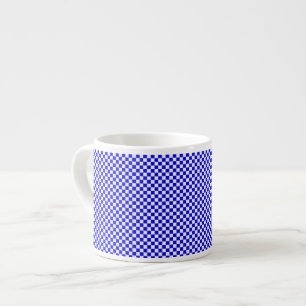 Blue and White Checkered Espresso Mug