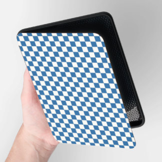 Blue and White Checkered Kindle Cover