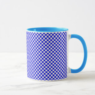 Blue and White Checkered Mugs