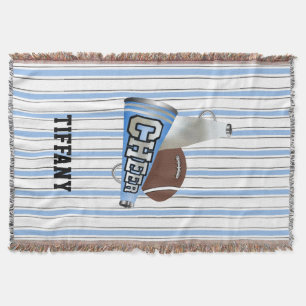 Blue and White Cheerleader Custom Blanket