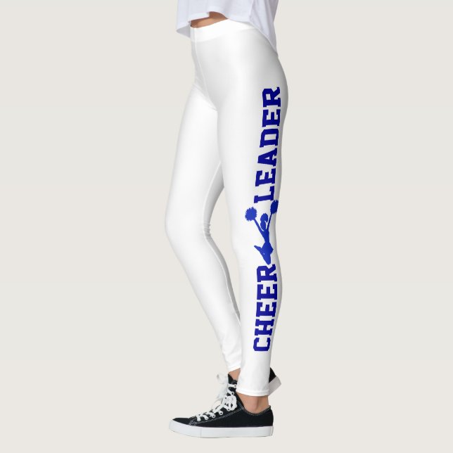 Blue and White Cheerleader Leggings (Left)