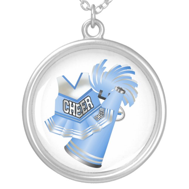 Blue and White Cheerleader Necklace (Front)
