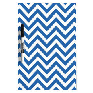 Blue and White Chevron zigzag Pattern Dry-Erase Board