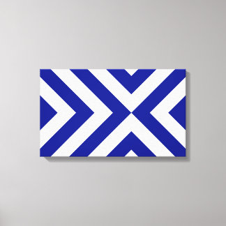 Blue and White Chevrons Canvas Print