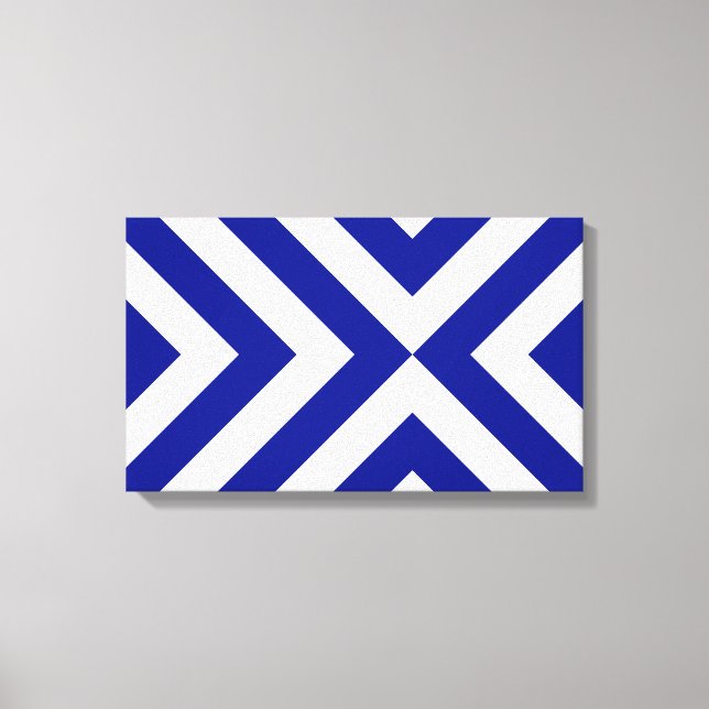 Blue and White Chevrons Canvas Print (Front)