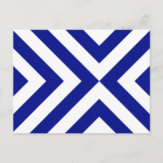 Blue and White Chevrons Postcard