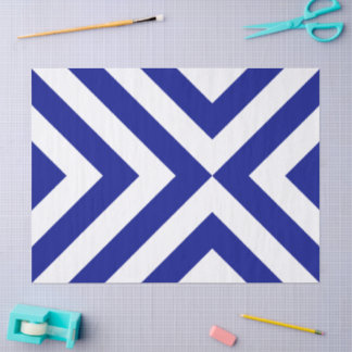 Blue and White Chevrons Tissue Paper