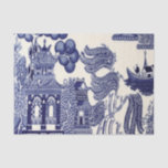 Blue and White Chinese Chinoiserie Decoupage Tissue Paper
