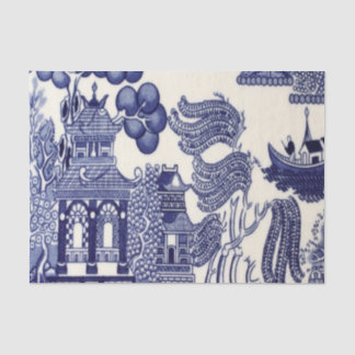 Blue and White Chinese Chinoiserie Decoupage Tissue Paper