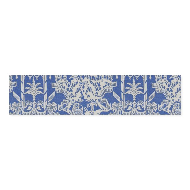 Blue and White Chinese Chinoiserie Paper  Napkin Bands (Unfolded)